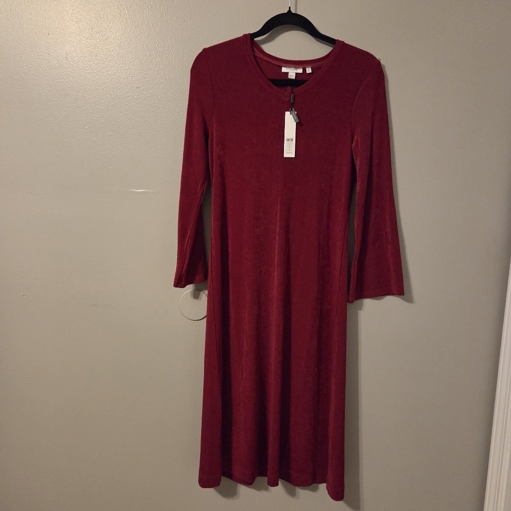 Chico's Women's Red Stretchy Cocktail Shift Dress. Size S Witchy Dark Romance